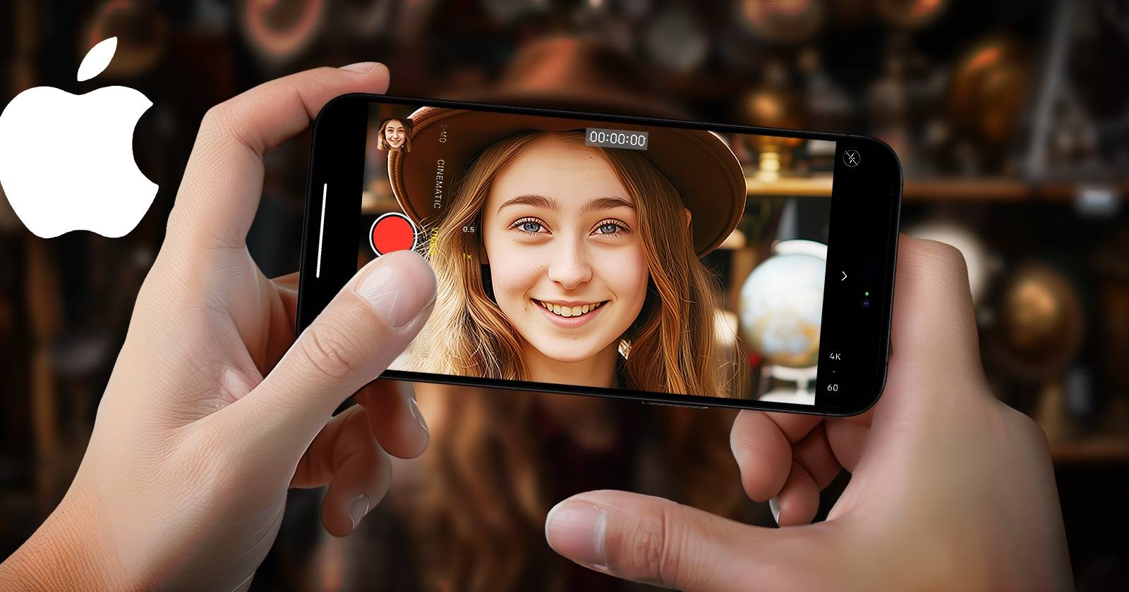 Vloger gestykulujący i mówiący do obiektywu telefonu na tripodach